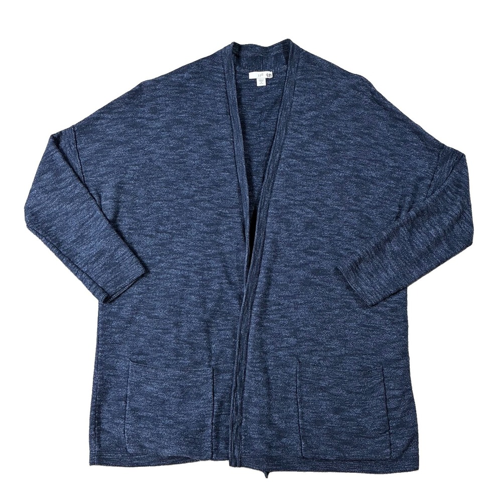 J Jill Open Front Cardigan Mid-length Blue Women's S Petite Coastal Grandmother